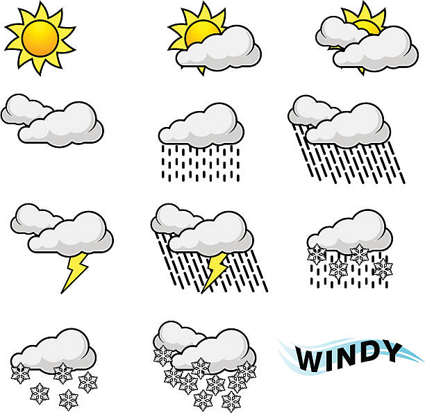 Weather Forecast Symbols (vector) vector art illustration