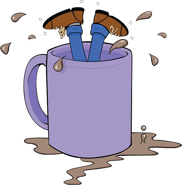 кофе lover - drink falling concepts humor stock illustrations