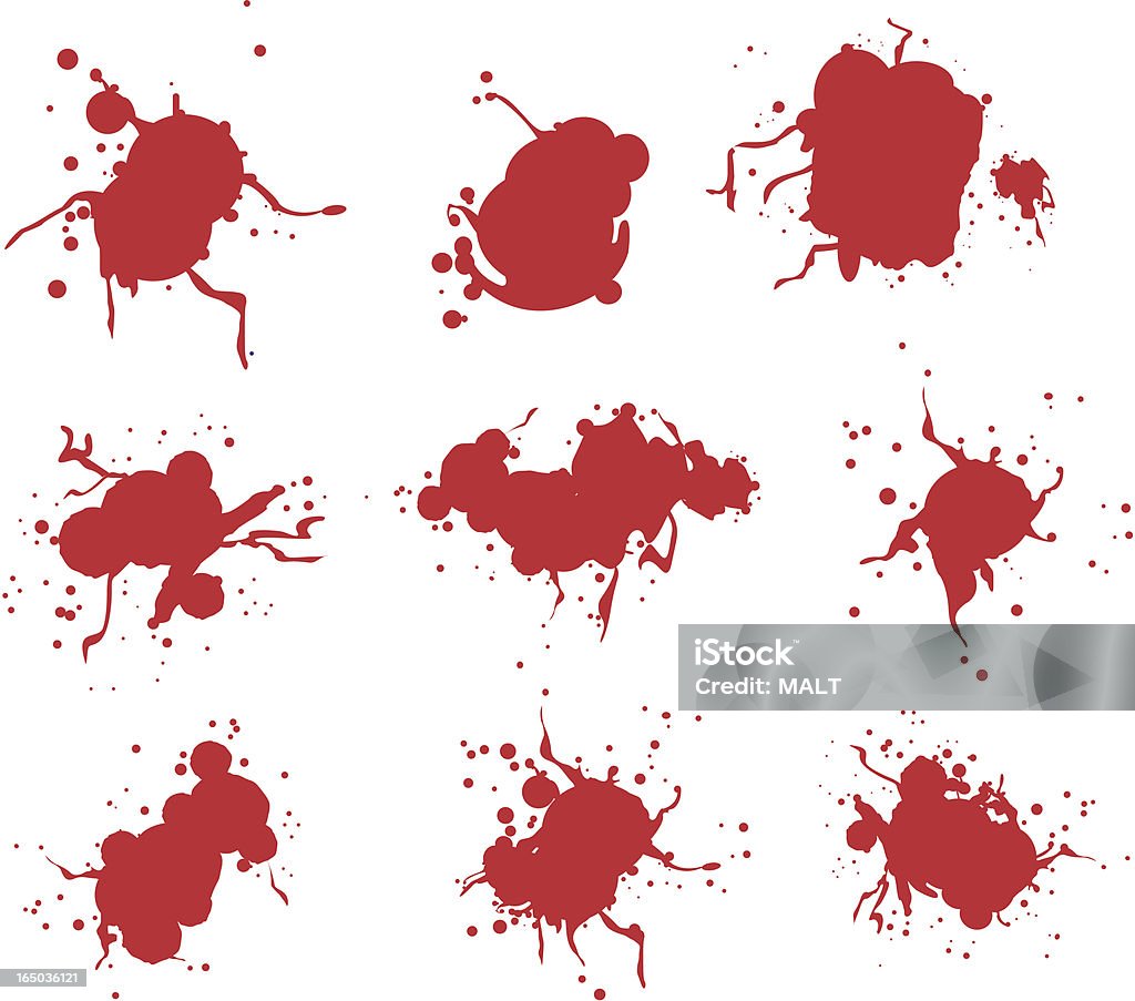Blut und Farbspritzern - Lizenzfrei Blut Vektorgrafik