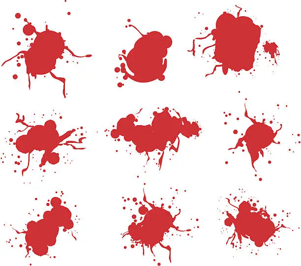 Vector illustration of Blood or Paint Splatters