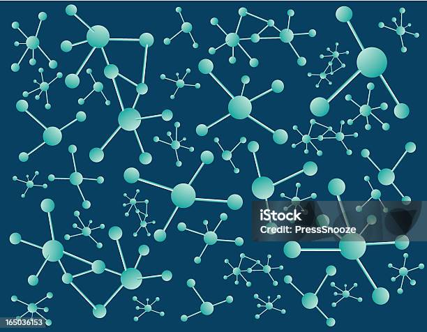 Vetores de Molécula De Ciência e mais imagens de Azul - Azul, Branco, Elemento de desenho