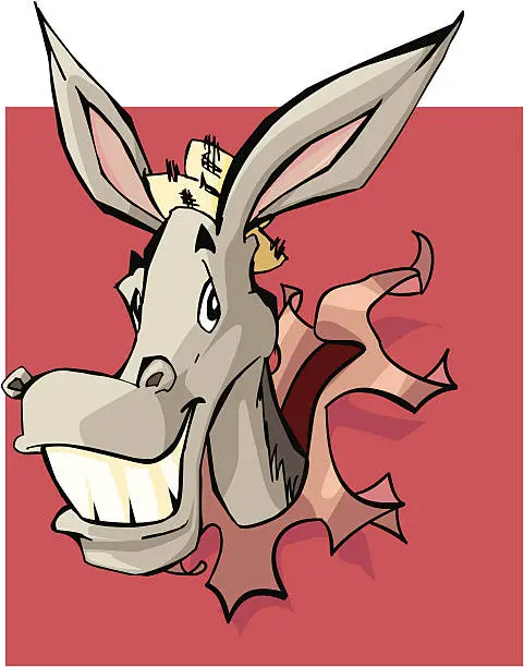 Vector illustration of Funny Donkey