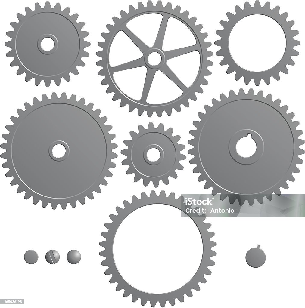 Set of gears - Векторная графика Звёздочка велосипеда роялти-фри