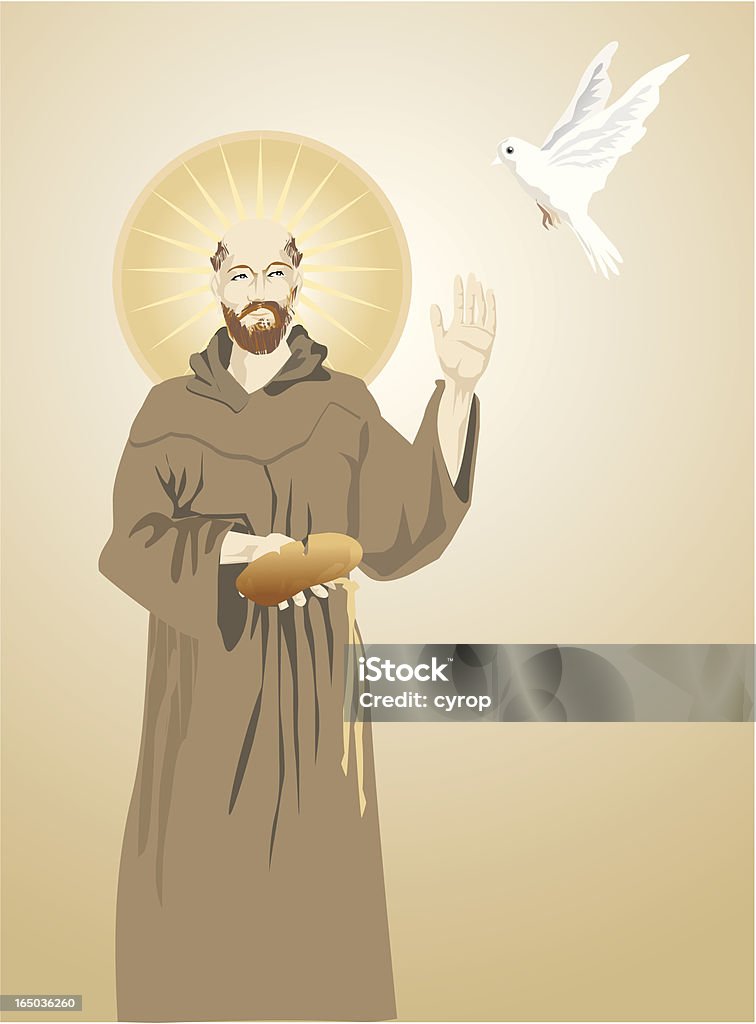 franciscan Frère religieux-demandée - clipart vectoriel de Saint François d'Assise libre de droits