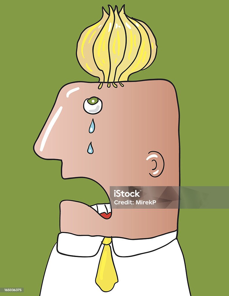 onion man Man with onin on his head. Adult stock vector