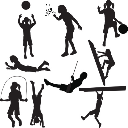 Kids Playing Silhouette Collection (vector+jpg)