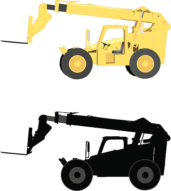 Construction Vehicle: Telescopic Handler vector art illustration