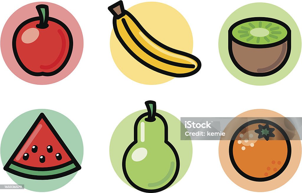 Plats ICÔNES: Fruits frais - clipart vectoriel de Aliment libre de droits