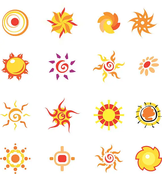 Vector illustration of Suns icons