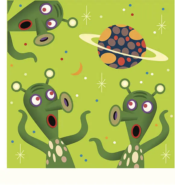 Vector illustration of Freakin' Aliens!!!