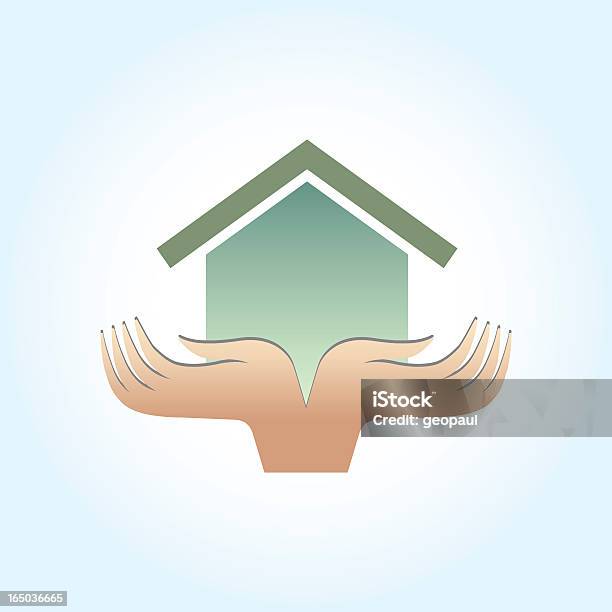 Hands Holding House 2 Vector Stock Illustration - Download Image Now - Art, Art And Craft, Art Product