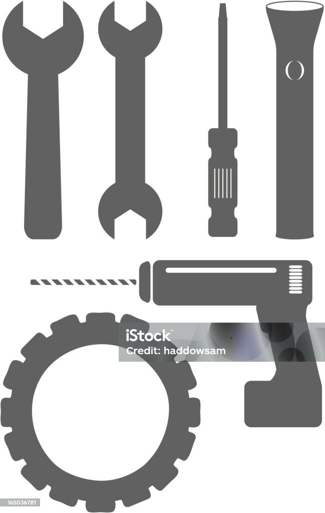 Simple vector herramientas - arte vectorial de Conceptos libre de derechos