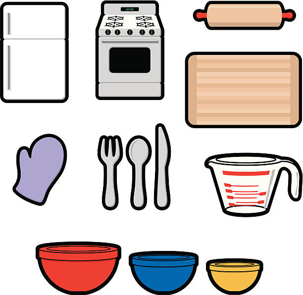 Graphic Kitchen Objects - Set 1 (vector) vector art illustration