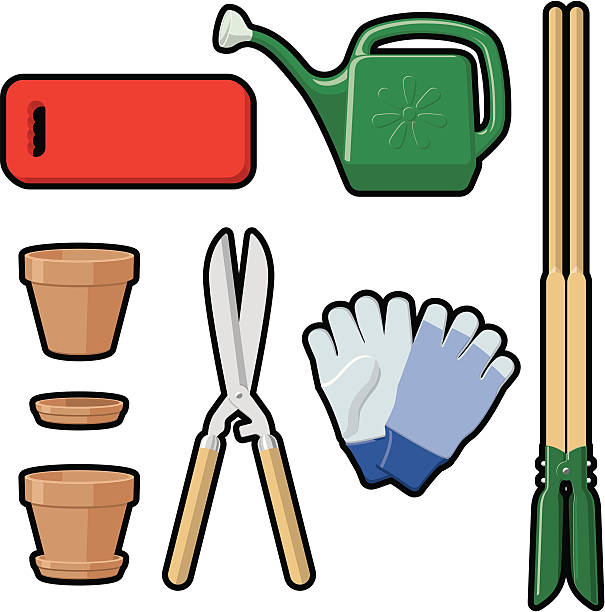 Outdoor Garden Tools - Set 3 (vector & raster) vector art illustration