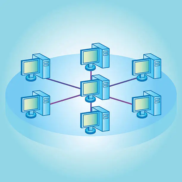 Vector illustration of Computer network