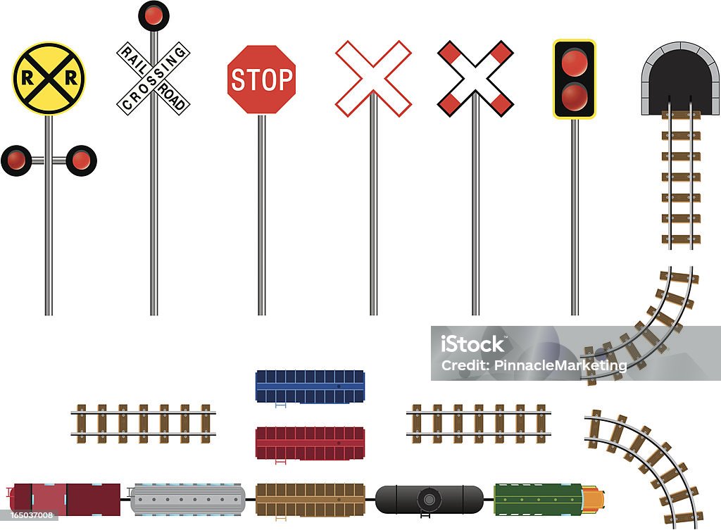 Trains, Tracks, Tunnels & Signs  Train - Vehicle stock vector