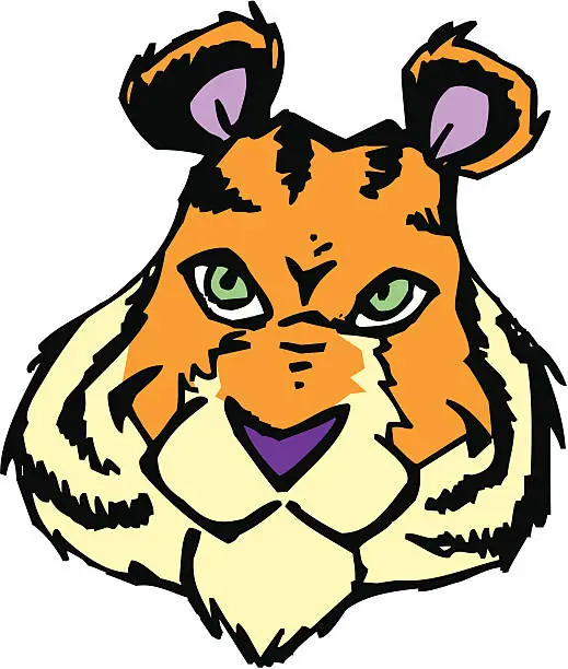 Vector illustration of Hungry Tiger