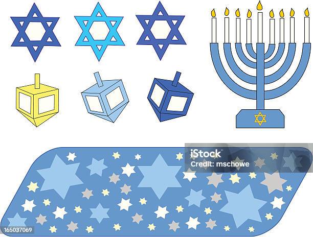 Vetores de Hanukkah Elementosvetor e mais imagens de Pião Judaico - Pião Judaico, Ícone de Computador, Hanukkah