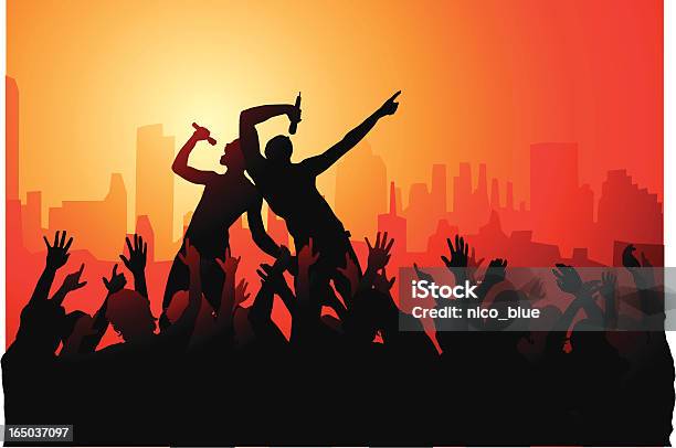 Downtown Rock Jam Stock Illustration - Download Image Now - In Silhouette, Duet, Singing