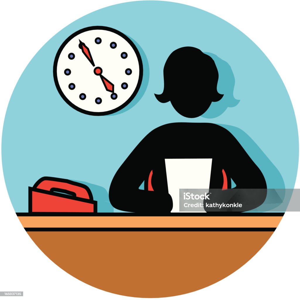 Icône de Femme dans un bureau - clipart vectoriel de Adulte libre de droits