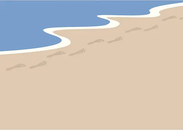 Vector illustration of Footprints in the Sand - incl. jpeg