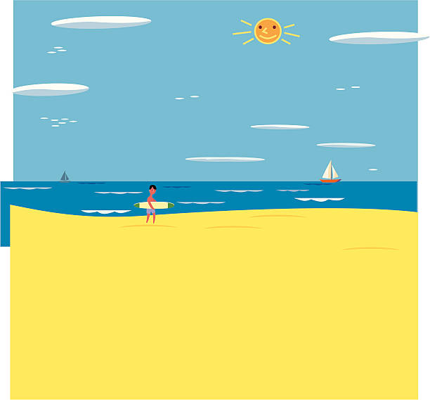 пляж пейзаж - nomura stock illustrations