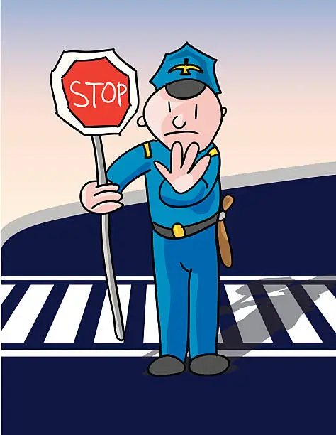Vector illustration of policeman