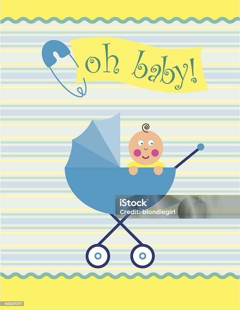 Oh, Baby! - Vetor de Anúncio de nascimento de bebê royalty-free