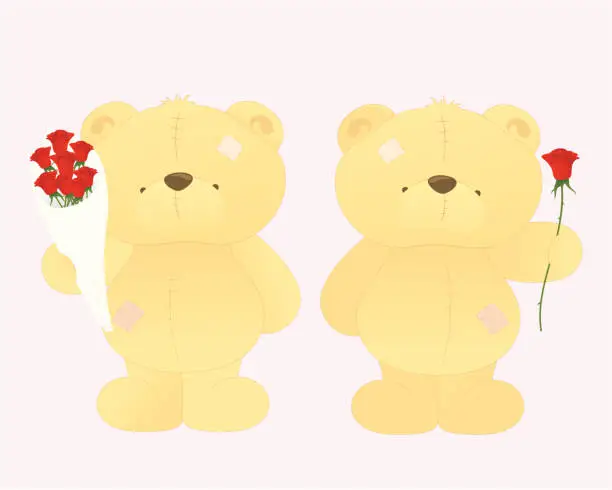 Vector illustration of Bouquet Bears - incl. jpeg