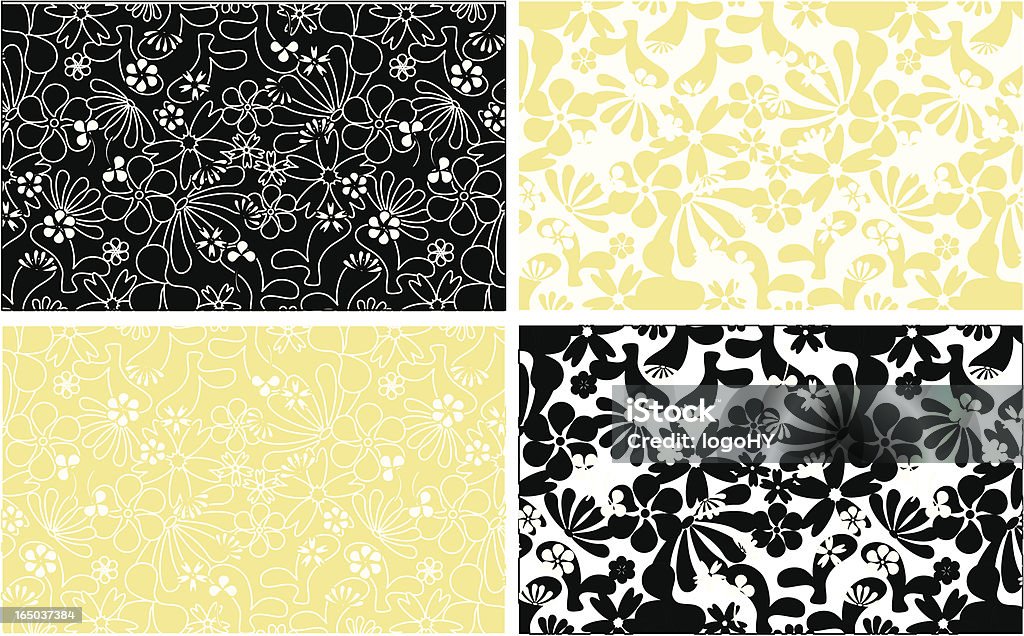 Motif floral (vecteur - clipart vectoriel de Abstrait libre de droits