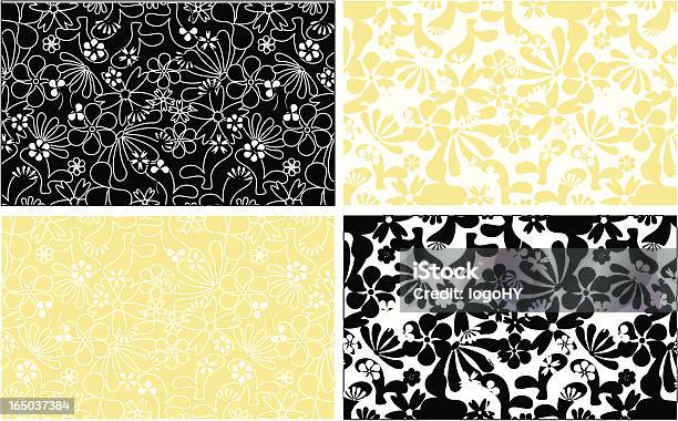 Motif Floral Vecteur Vecteurs libres de droits et plus d'images vectorielles de Abstrait - Abstrait, Beauté, Couleur noire