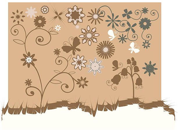 flower element 19 An elegant design of flowers created in illustrator.  victoria argentina stock illustrations