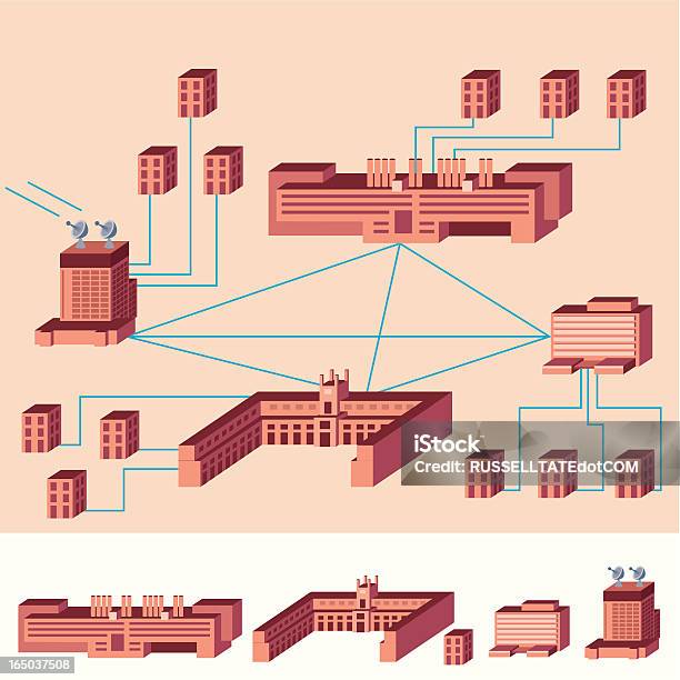 Costruzione Di Reti - Immagini vettoriali stock e altre immagini di Esterno di un edificio - Esterno di un edificio, Spina di connessione in rete, Allegro