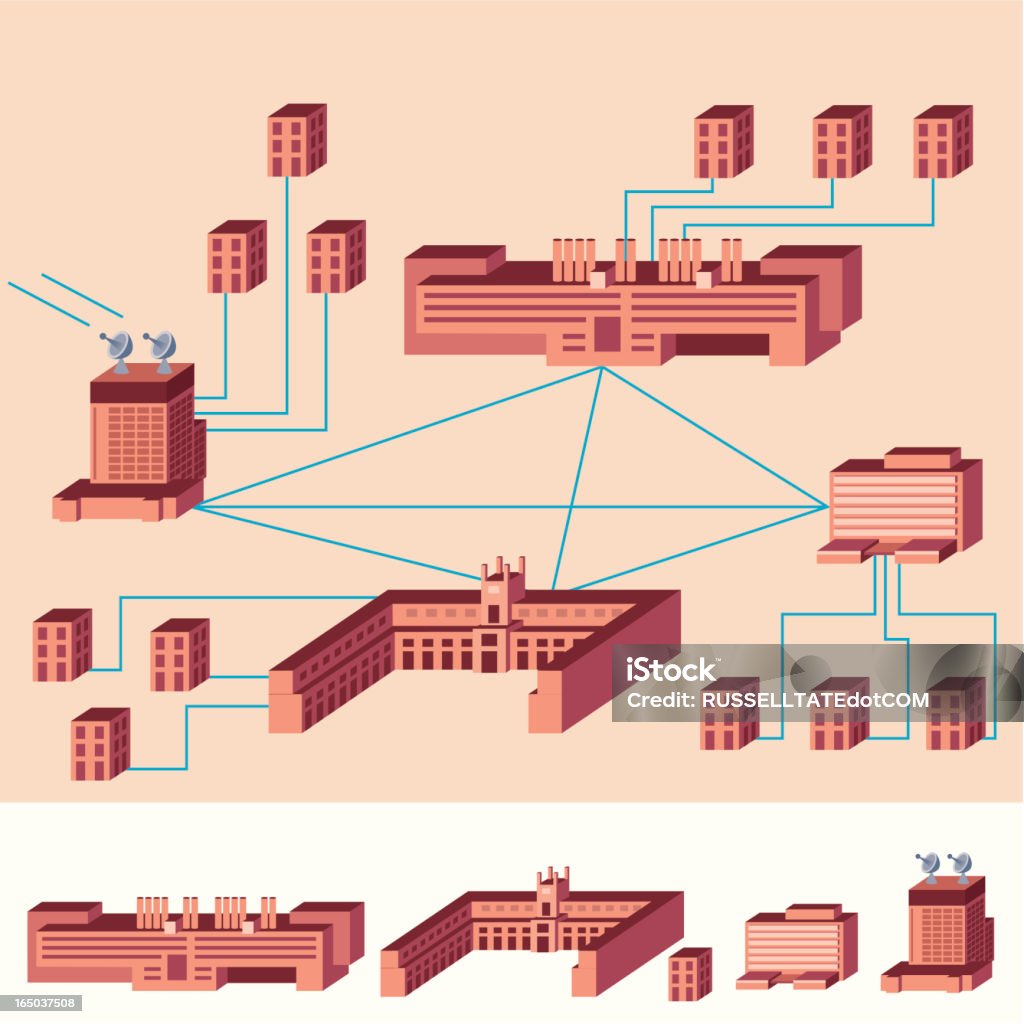 Building Networks Stock Illustration - Download Image Now - Building ...