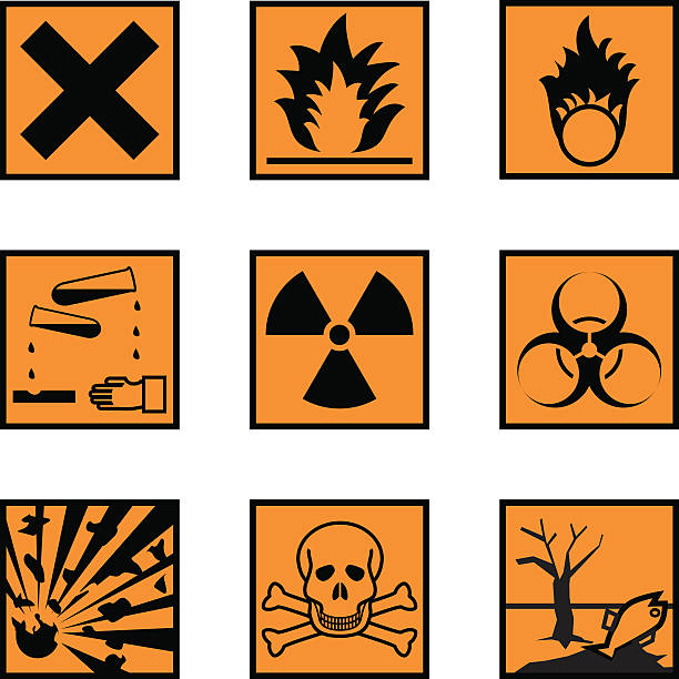 zagrożenie chemiczne etykiety (wektor & jpeg - explosive stock illustrations