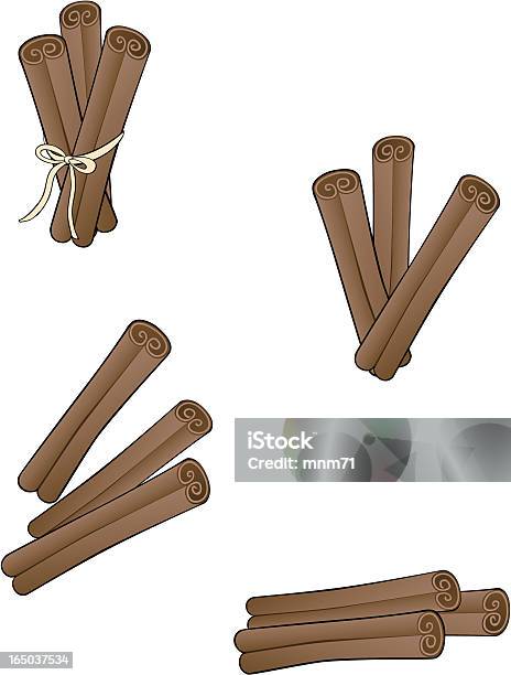 Cinnamon Sticks Illustrationen Stock Vektor Art und mehr Bilder von Zimt - Zimt, Gebunden, Knoten