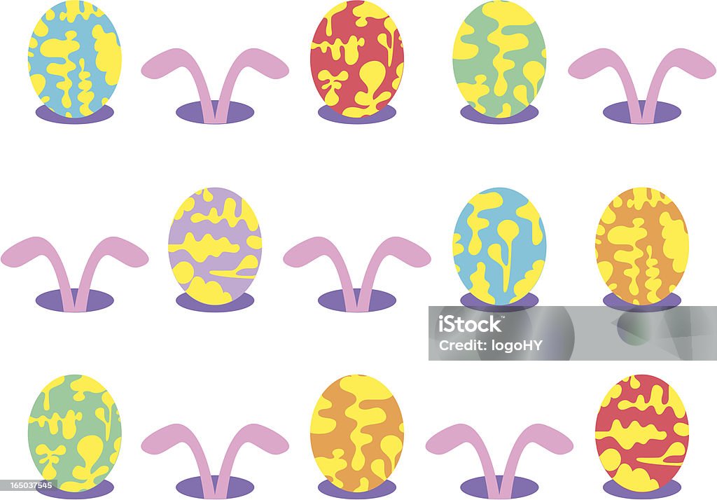 Uova di Pasqua e bunny - arte vettoriale royalty-free di Accudire