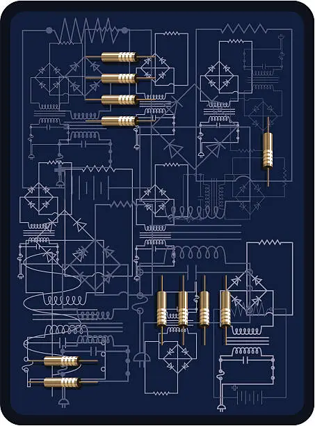 Vector illustration of Electronic Diagram (negative)