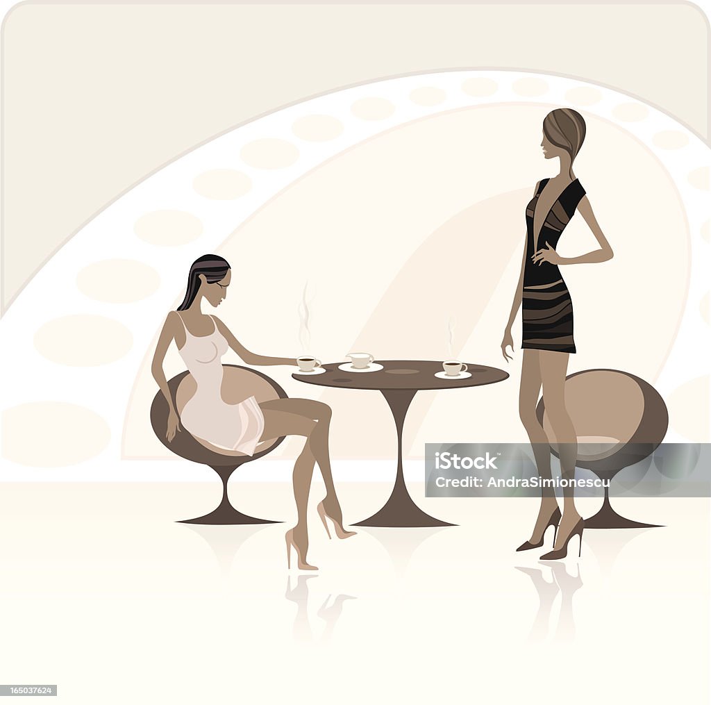 Ladies at the classy coffee shop All the elements are on separate layers. the zip file contains ai8, eps8, xxl, medium, small jpegs. Enjoy ! Dinner stock vector