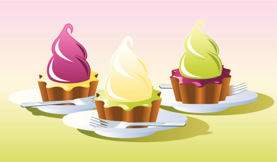 Three different flavored cup-cakes. Large JPG included.
