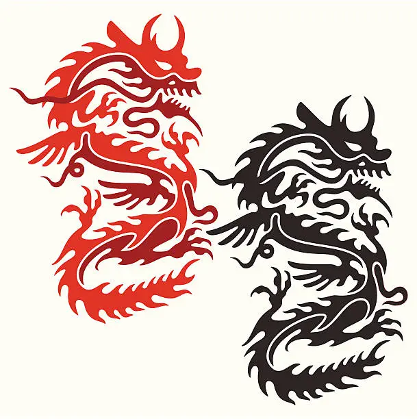 Vector illustration of Dragon (Vector)