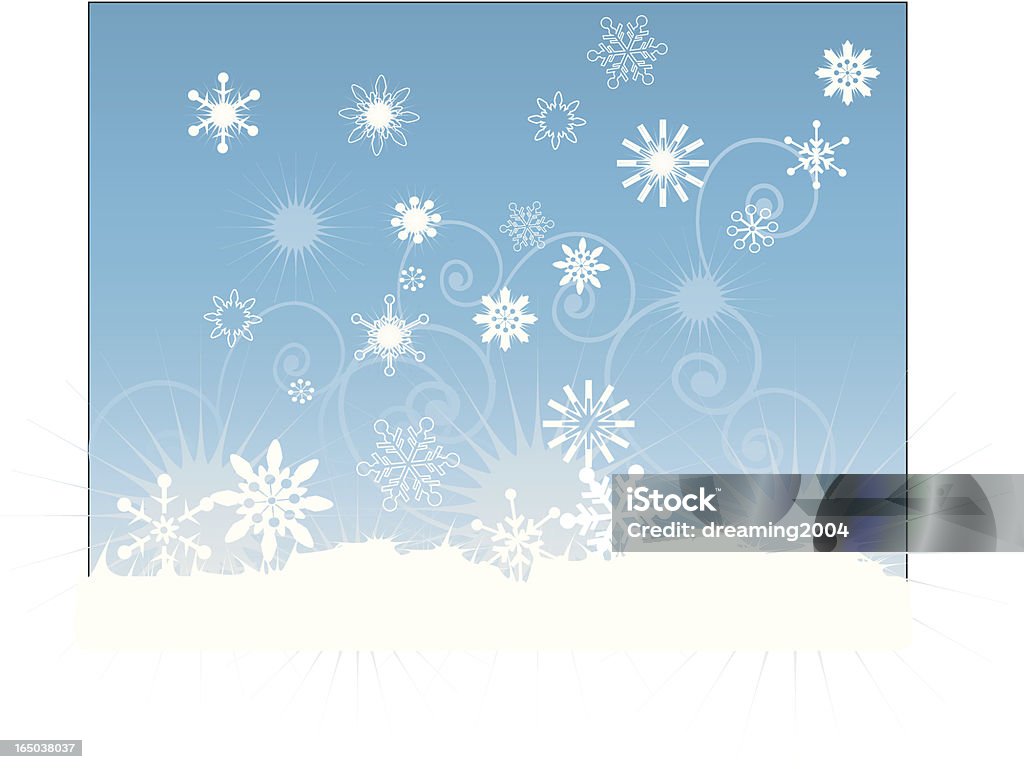 Flores de Floco de Neve - Royalty-free A nevar arte vetorial