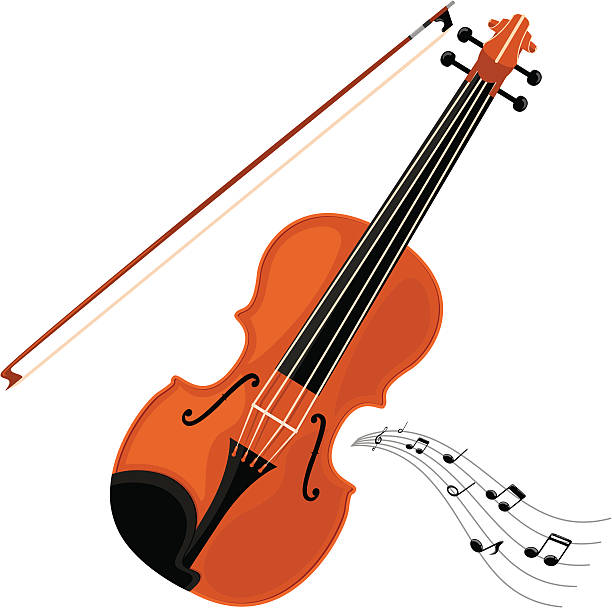 ilustraciones, imágenes clip art, dibujos animados e iconos de stock de violín, incl. jpeg - arco equipo musical
