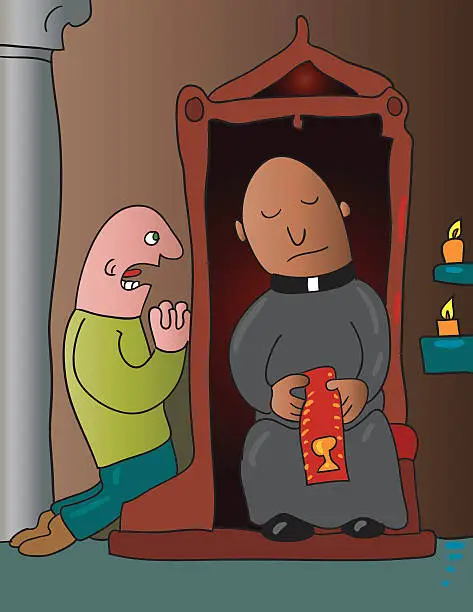Vector illustration of confession