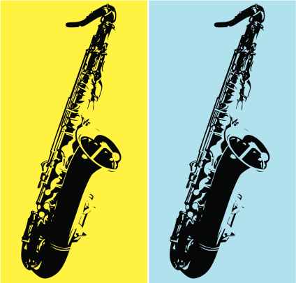 Duo tone art with a tenor saxophone