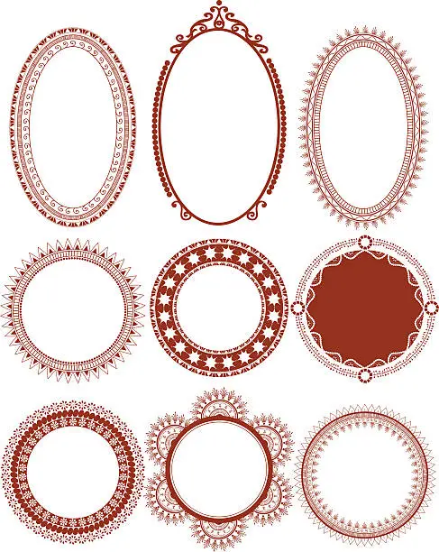 Vector illustration of Mehndi Circles (Vector)