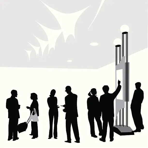 Vector illustration of Conference Center Vector Silhouette