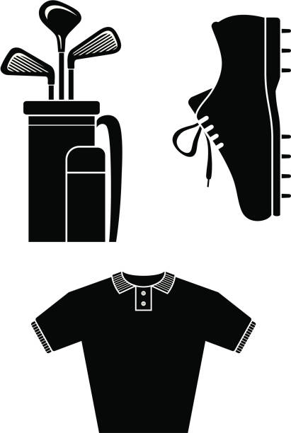 ilustrações, clipart, desenhos animados e ícones de ícones de golfe - polo shirt