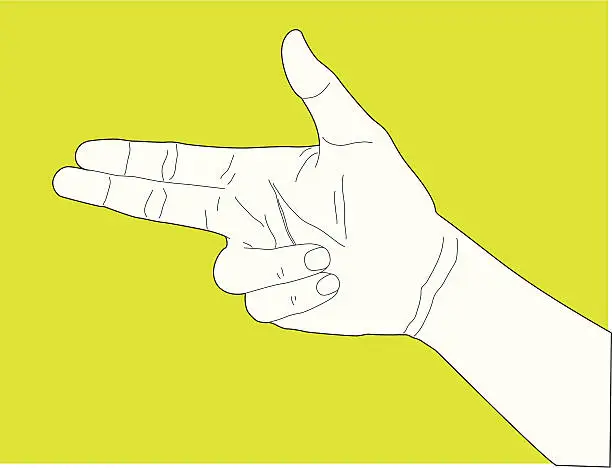 Vector illustration of Handgun Hand Gesture