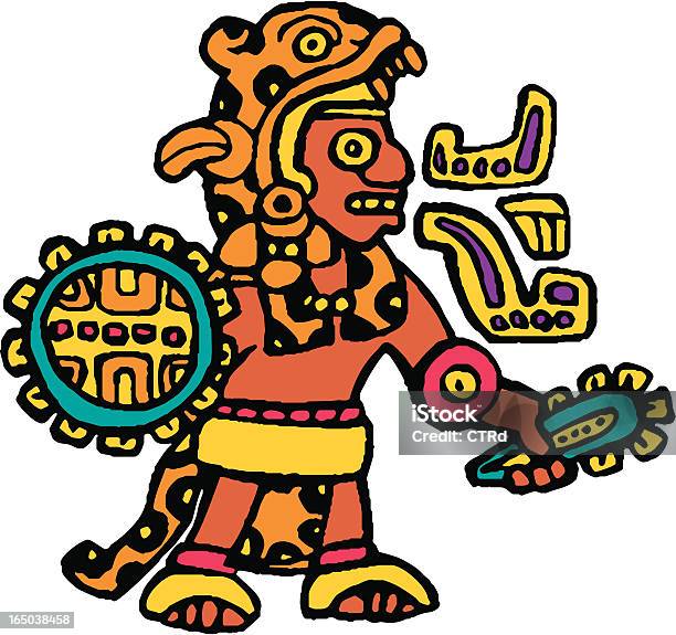Ilustración de Azteca Jaguar Knight y más Vectores Libres de Derechos de Azteca - Azteca, Maya, Escudo de armas